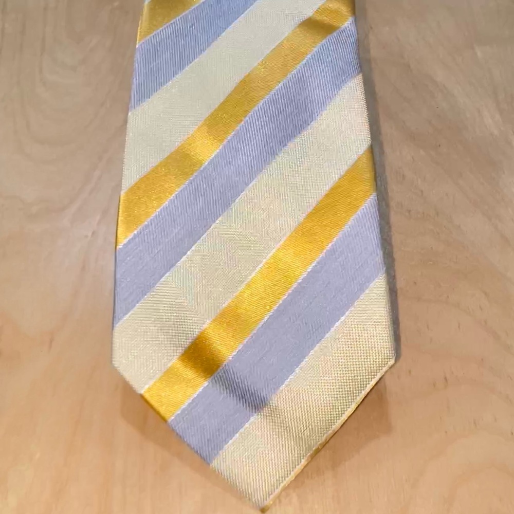 Geoffrey Beene Mens Tie Necktie Multicolor Yellow Stripe